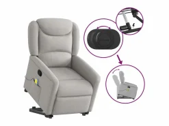 Sillón de salón | Silla | Sillón de masaje reclinable de pie de tela nube SHL9179 Gris Best