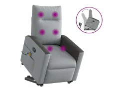 Sillón de salón | Silla | Sillón de masaje reclinable de pie de tela claro SHL4103^ Sale
