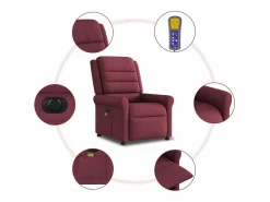 Sillón de salón | Silla | Sillón de masaje reclinable eléctrico tela tinto SHL7837 Rojo Online