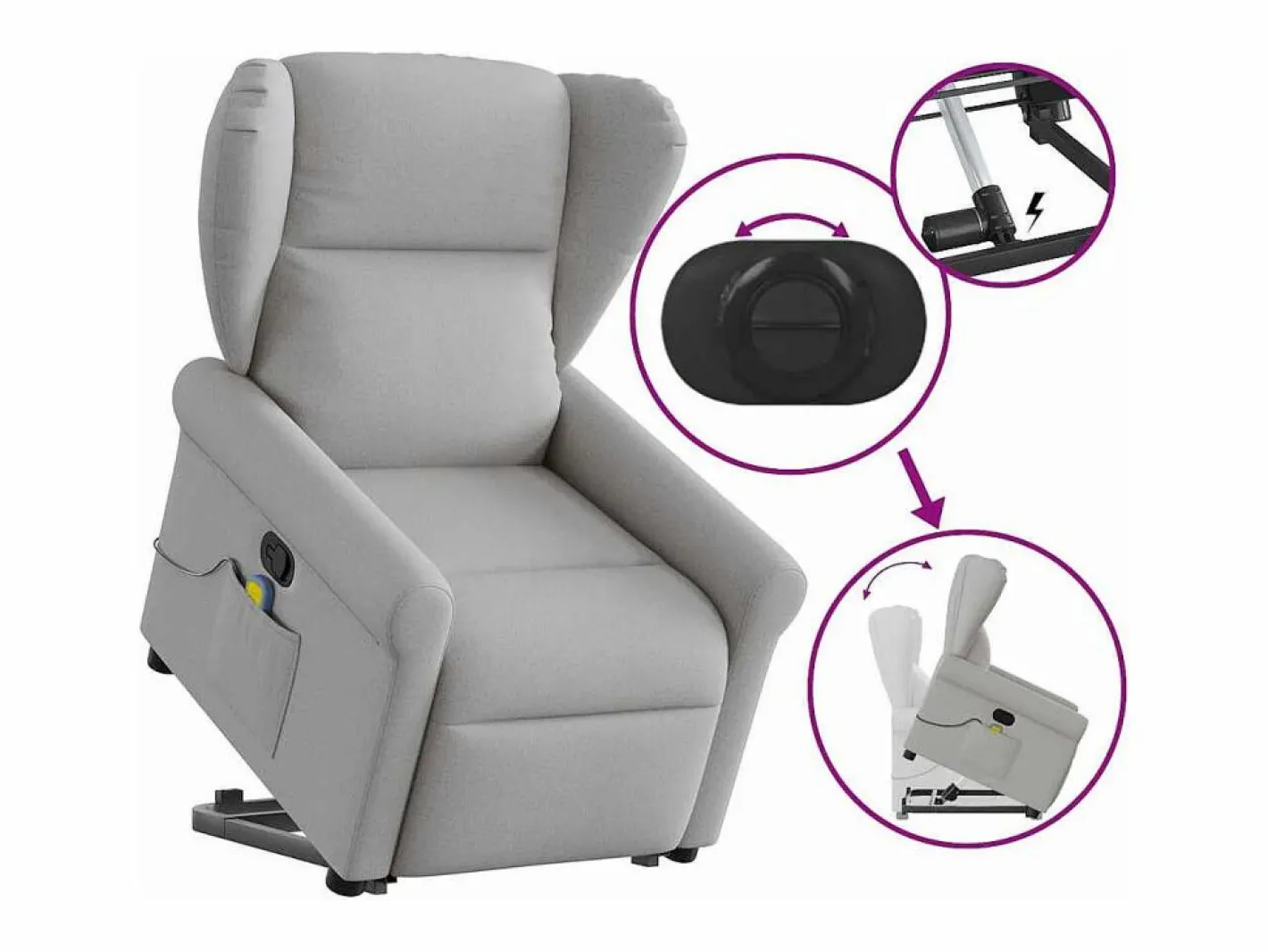 Sillón de salón | Silla | Sillón de masaje reclinable de pie de tela nube SHL6599^ Discount
