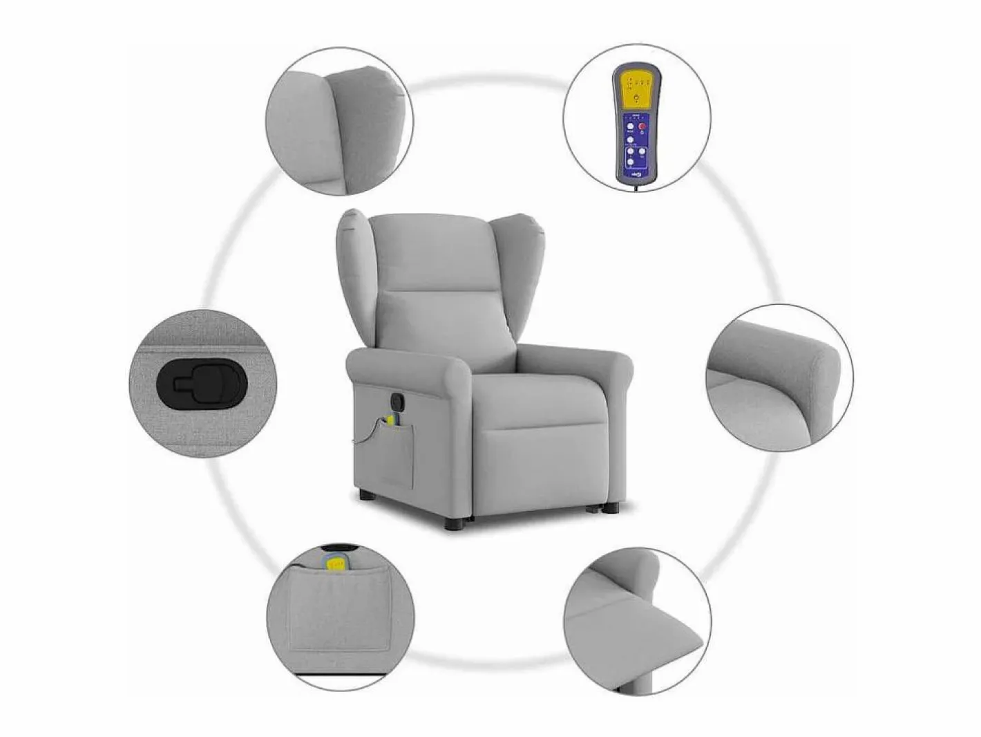 Sillón de salón | Silla | Sillón de masaje reclinable de pie de tela nube SHL6599^ Discount