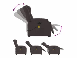 Sillón de salón | Silla | Sillón masaje eléctrico reclinable elevable tela marrón oscuro SHL5431^ Outlet