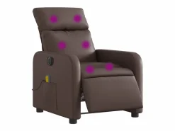 Sillón de salón | Silla | Sillón de masaje reclinable eléctrico cuero sintético marrón SHL8670^ Hot