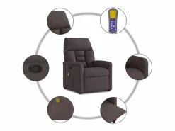 Sillón de salón | Silla | Sillón de masaje reclinable de tela marrón oscuro SHL7401^ Best