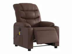 Sillón de salón | Silla | Sillón de masaje reclinable eléctrico cuero sintético marrón SHL5281 Marru00f3n Online