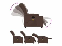 Sillón de salón | Silla | Sillón de masaje reclinable eléctrico cuero sintético marrón SHL5281 Marru00f3n Online
