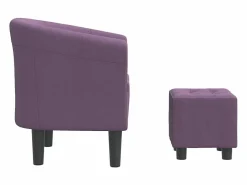 Sillón Estilo Cabriolet|Sillón de salón | Silla de relax con taburete tela morado SHL2462