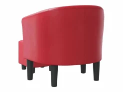 Sillón de salón | Silla de relax con taburete cuero sintético SHL4449 Rojo Hot
