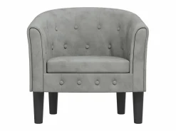 Sillón de salón | Silla de relax | Sillón de terciopelo claro SHL3525 Gris Online