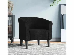 Sillón de salón | Silla de relax | Sillón de tela negra SHL9873^ New