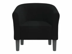Sillón de salón | Silla de relax | Sillón de tela negra SHL9873^ New