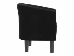 Sillón de salón | Silla de relax | Sillón de tela negra SHL9873^ New