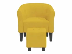 Sillón de salón | Silla de relax con taburete terciopelo SHL5298 Amarillo