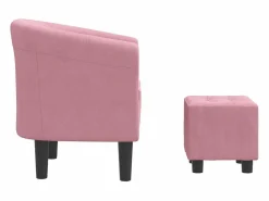 Sillón de salón | Silla de relax con taburete terciopelo SHL8216^