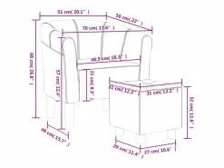 Sillón de salón | Silla de relax con taburete terciopelo SHL8216^