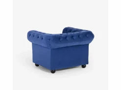 Sillón de salón de estilo clásico Chesterfield de terciopelo Coventry - Marino^AHD Hot
