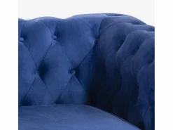 Sillón de salón de estilo clásico Chesterfield de terciopelo Coventry - Marino^AHD Hot