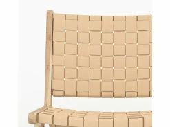 Rendez-Vous Déco Sillón de teca y cuero trenzado - Kuna Beige Hot