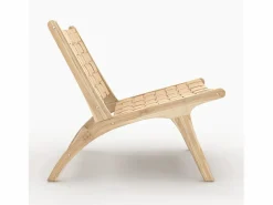Rendez-Vous Déco Sillón de teca y cuero trenzado - Kuna Beige Hot