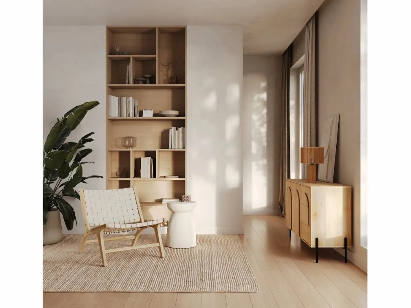 Sillón de teca y cuero trenzado - Kuna^Rendez-Vous Déco Discount