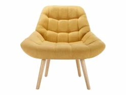 Vente-unique Sillón de tela amarillo estilo escandinavo capitoné LUOSTO Mostaza Best