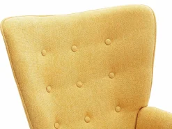 Vente-unique Sillón|Sillón Escandinavo|Sillón de tela mostaza capitoné. Estilo escandinavo. VATELY