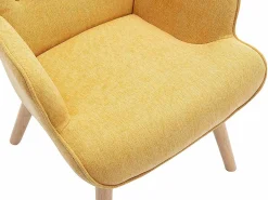 Vente-unique Sillón|Sillón Escandinavo|Sillón de tela mostaza capitoné. Estilo escandinavo. VATELY