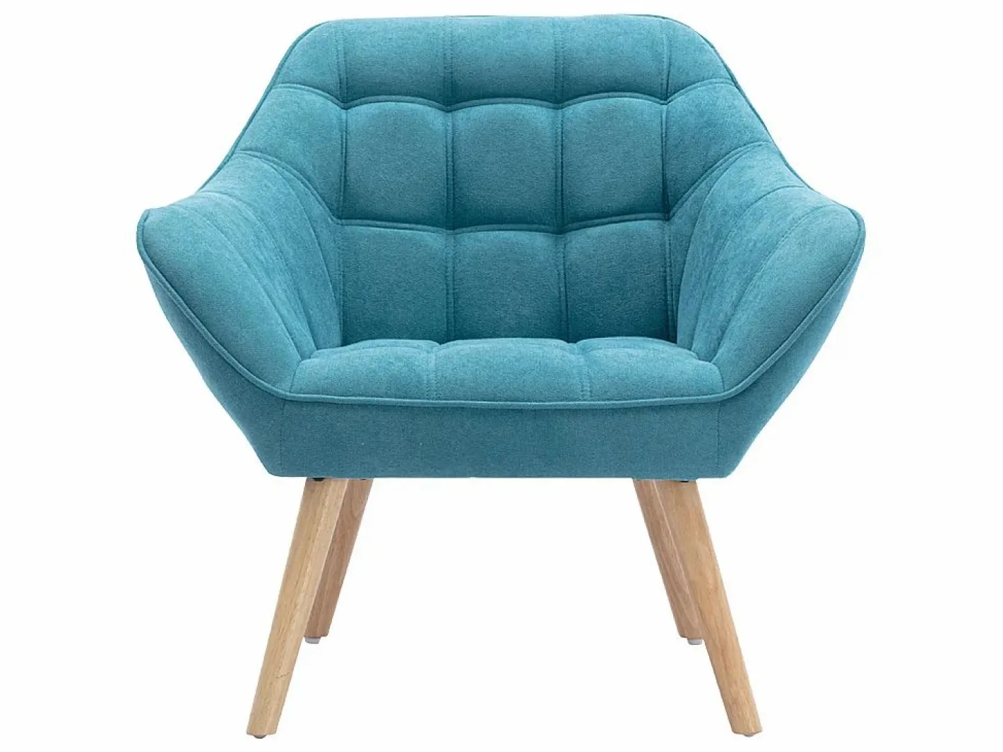 Vente-unique Sillón de tela azul acolchado. Estilo escandinavo. CASERTA Azul turquesa New