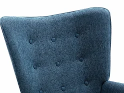 Vente-unique Sillón de tela capitoné. Estilo escandinavo. VATELY Azul New