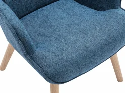 Vente-unique Sillón de tela capitoné. Estilo escandinavo. VATELY Azul New