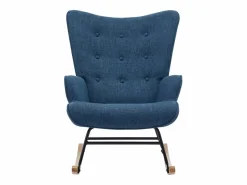 Vente-unique Sillón Balancín|Sillón Escandinavo|Sillón de tela jaspeado con base mecedora ELMINA