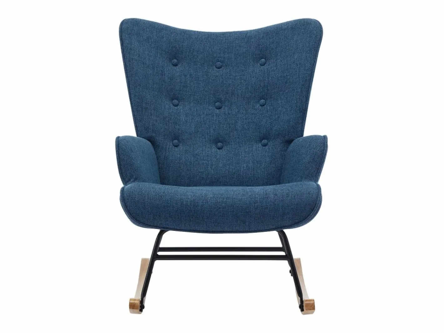 Vente-unique Sillón Balancín|Sillón Escandinavo|Sillón de tela jaspeado con base mecedora ELMINA