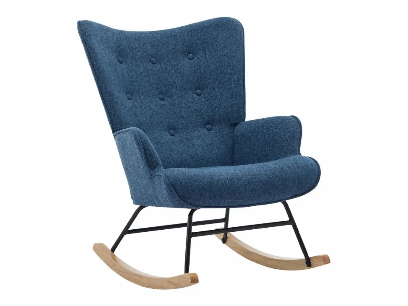 Vente-unique Sillón Balancín|Sillón Escandinavo|Sillón de tela jaspeado con base mecedora ELMINA