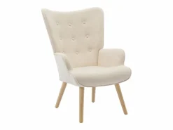 Vente-unique Sillón de tela capitoné. Estilo escandinavo. VATELY Beige