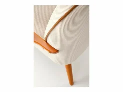 MSO Sillón Escandinavo|Sillón de tela con patas de madera de nogal GAEL