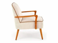 MSO Sillón Escandinavo|Sillón de tela con patas de madera de nogal GAEL