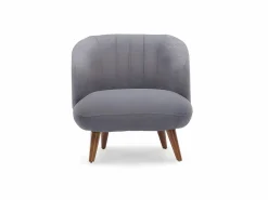 Vente-unique Sillón|Sillón de tela bouclette antracita. Estilo design. JANINA