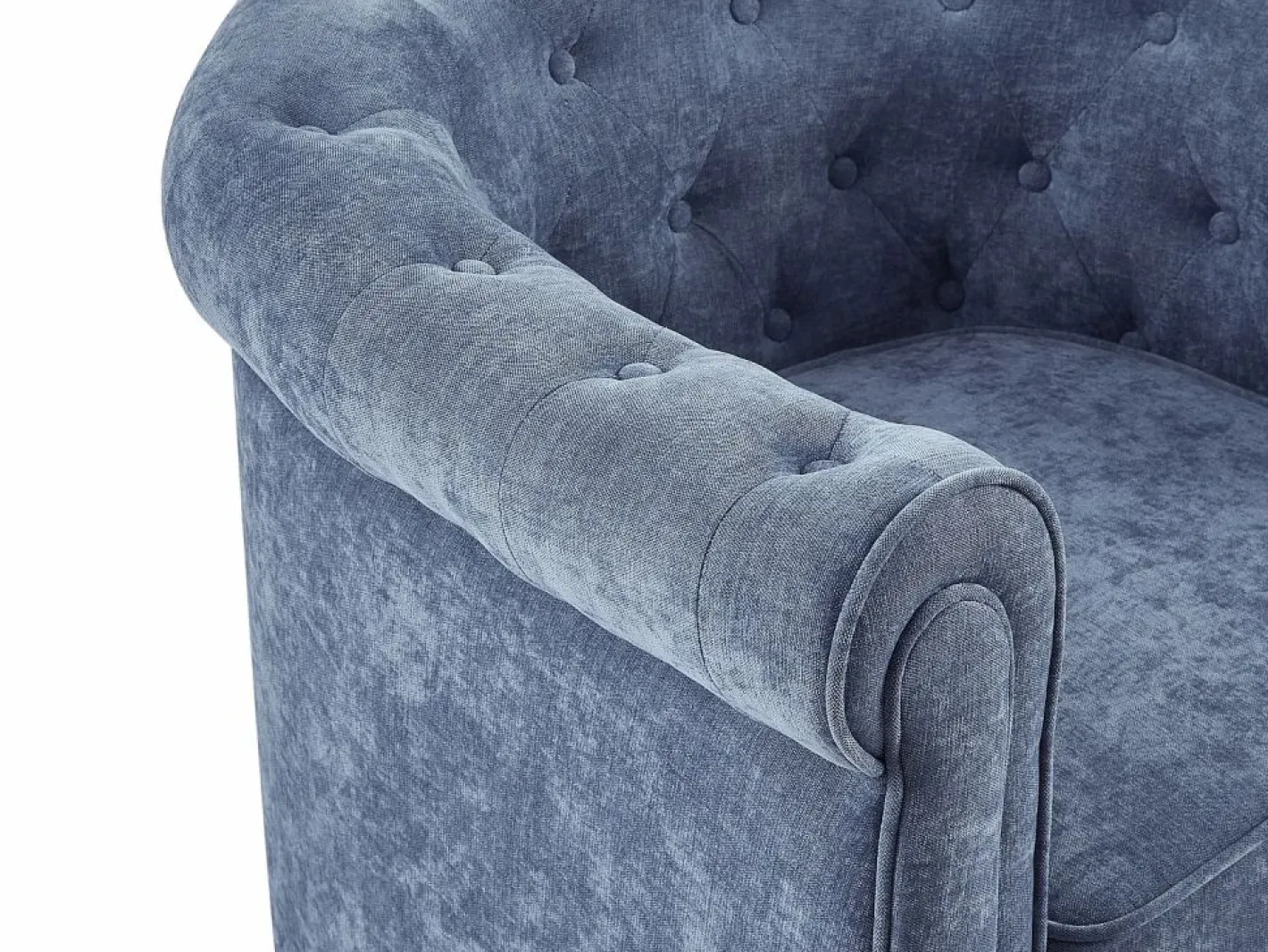 Vente-unique Sillón de tela color forma mítica CHESTERFIELD Azul Hot