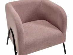Vente-unique Sillón de tela color con patas de acero BLINODA Rosa Online