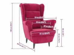 Sillón de tela color vino^vidaxl Hot