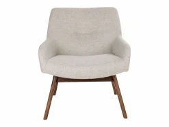 House Nordic Sillón de tela de arena con pies de nogal Beige Best