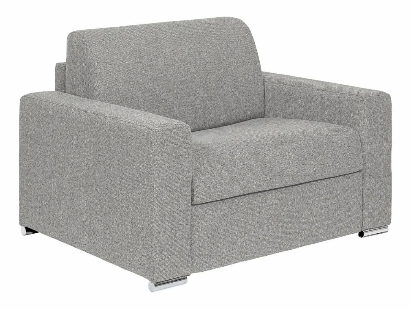 Vente-unique Sillón de tela - Cama de 70 cm - Colchón de 14 cm - CALITO Gris claro Discount