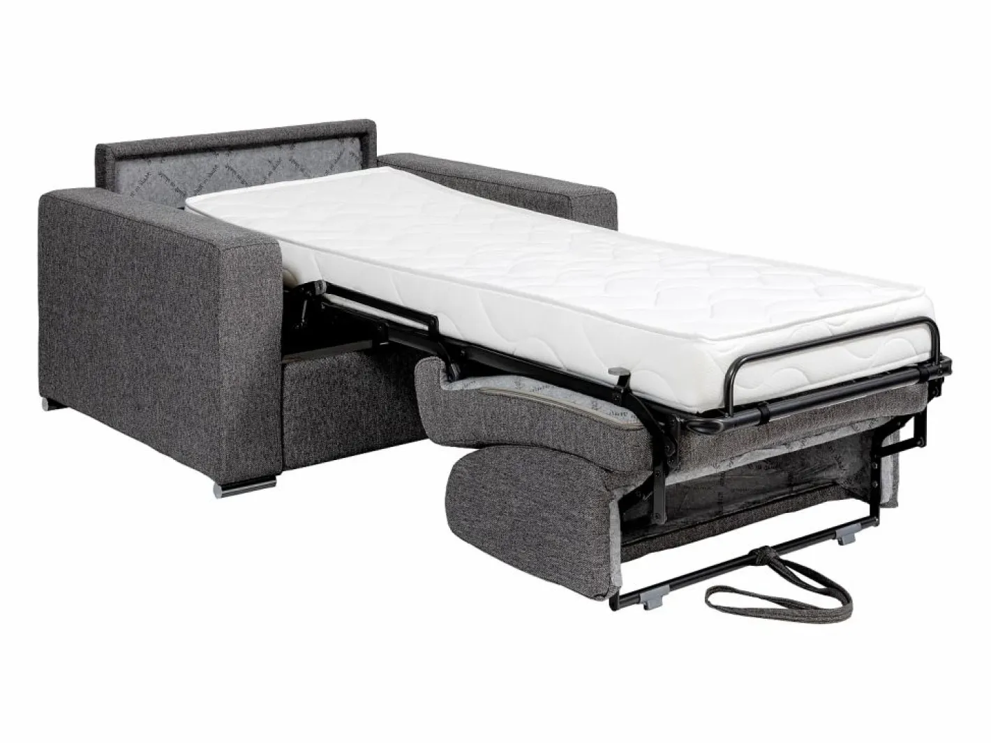 Vente-unique Sillón de tela - Cama de 70 cm - Colchón de 14 cm - CALITO Gris claro Discount