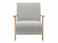 Vente-unique Sillón de tela y madera estilo contemporáneo. JULOMO Gris Outlet