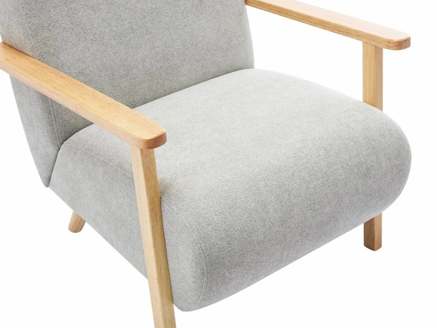 Vente-unique Sillón de tela y madera estilo contemporáneo. JULOMO Gris Outlet