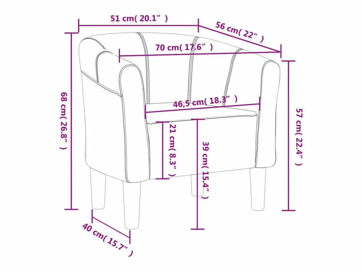 Clicnbuy Sillón de tela marrón Marru00f3n Sale