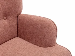 Vente-unique Sillón de tela capitoné estilo escandinavo VATELY Rosa New