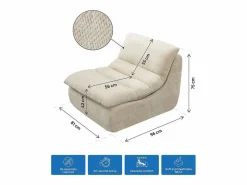 Habitat et jardin Sofá Modular|Sillón de tela texturizada <> - 81 x 96 x 75 cm -