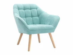 Vente-unique Sillón|Sillón Escandinavo|Sillón de tela verde agua acolchado. Estilo escandinavo. CASERTA