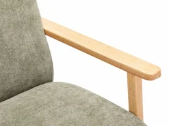 Vente-unique Sillón de tela y madera . Estilo contemporáneo. JULOMO Verde New